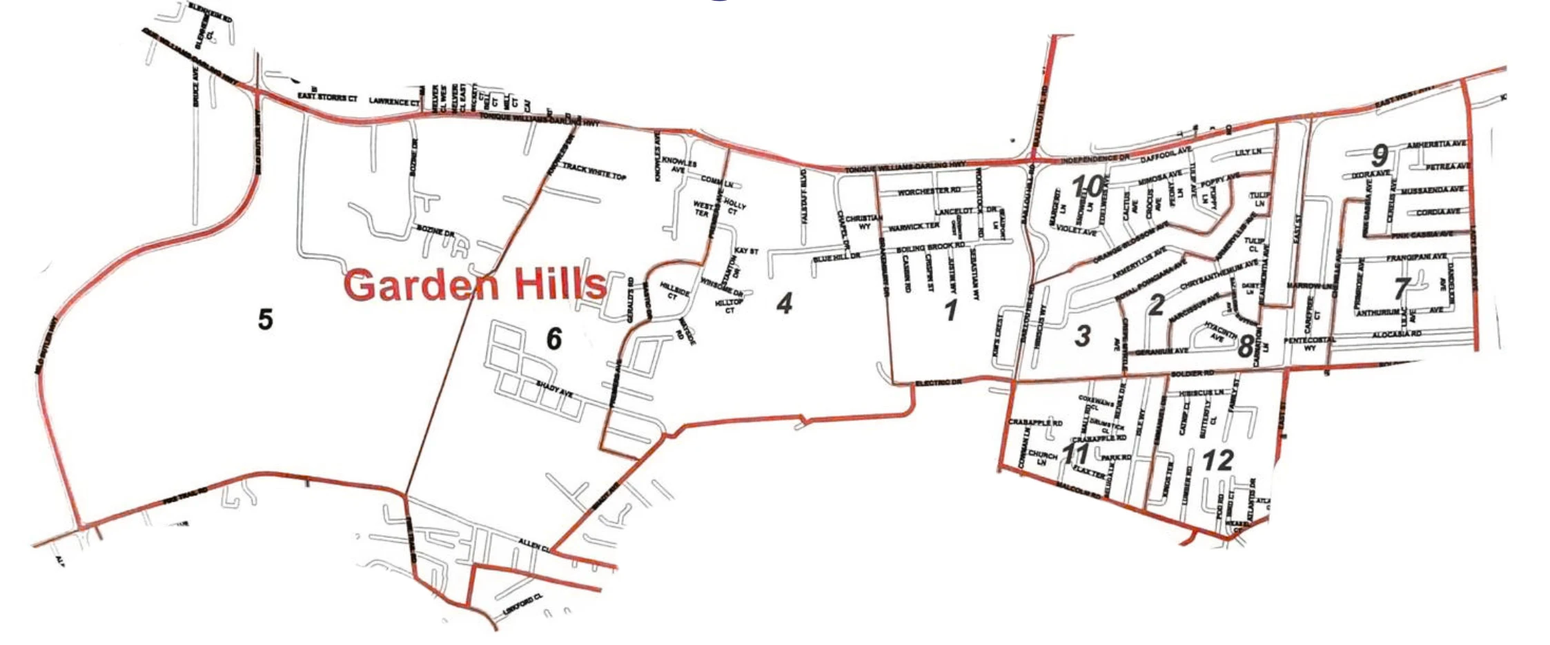 Garden Hills polling divisions map